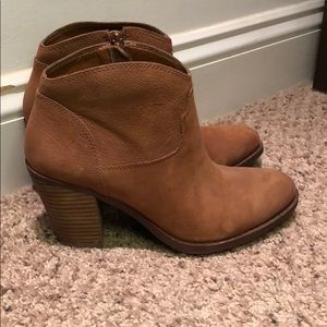 Lucky Brand Heeled Boots-Cognac